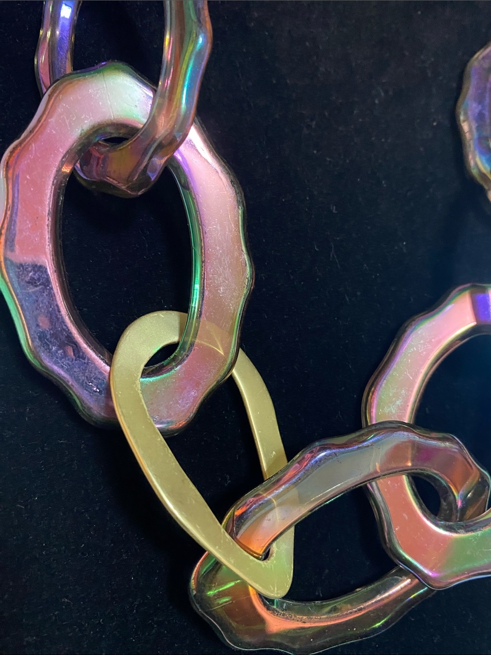 Rush by Denis & Charles Iridescent Multicolor Link Necklace with Gold Accents - Picture 2 of 7